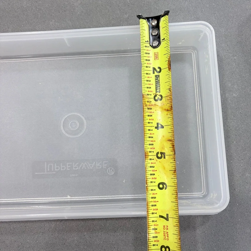 VNTG 11x7 Tupperware Storage Container Clear Frosted Base Turquoise  Lid